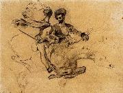 Eugene Delacroix Illustration for Goethe-s Faus oil painting